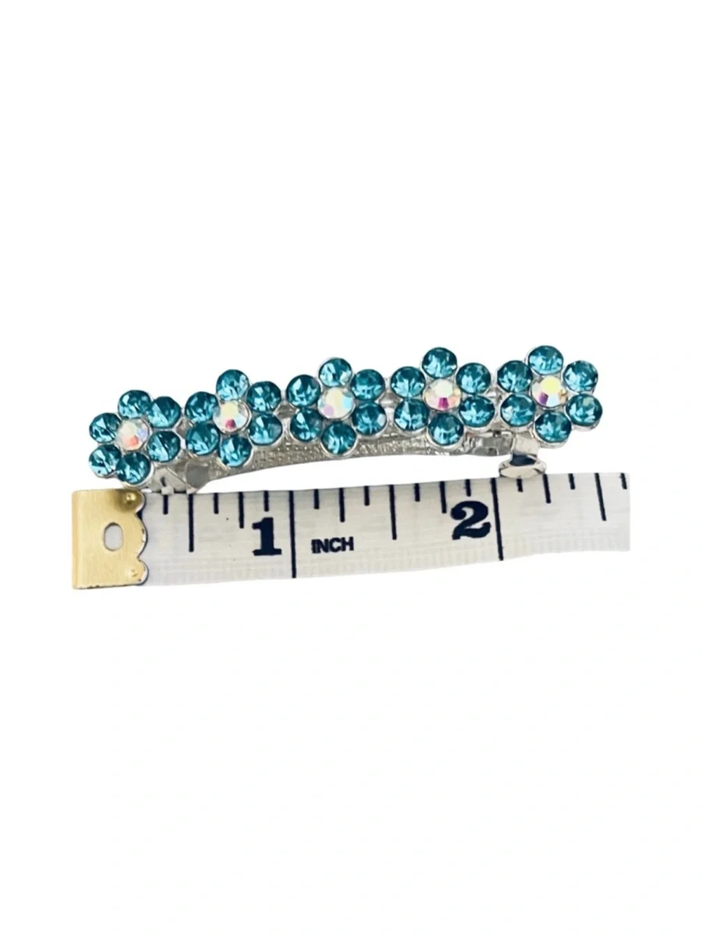 Blue Crystal Flower Hair Clip FINAL PRICE DROP